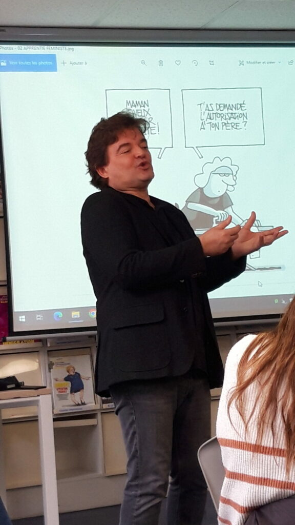 Atelier interactif pour les élèves de 2de ASSP/ANIM avec un dessinateur de presse